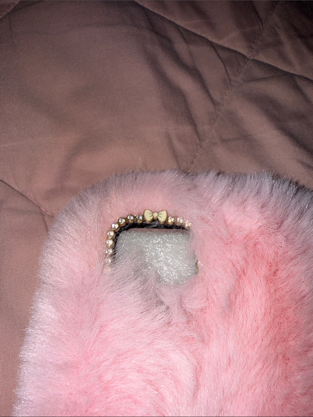 Plush Pink Furry Phone Case - Soft Protective Cover - Picture 4 of 5